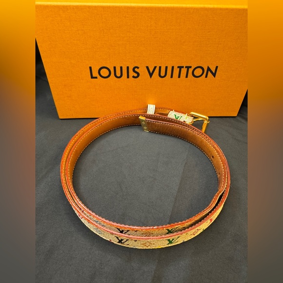 Louis Vuitton LV Multicolor Murakami Limited White Belt Size 90/36 with LV Box - Picture 17 of 17